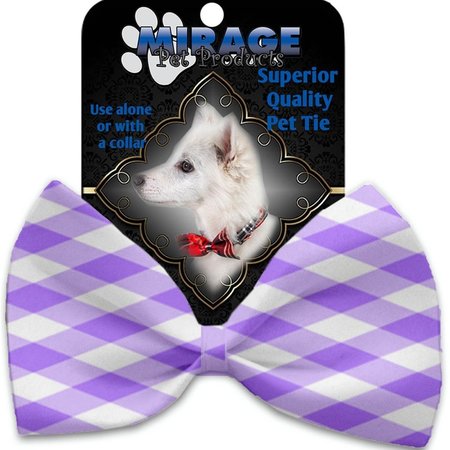 MIRAGE PET PRODUCTS Purple Plaid Pet Bow Tie Collar Accessory with Cloth Hook & Eye 1156-VBT